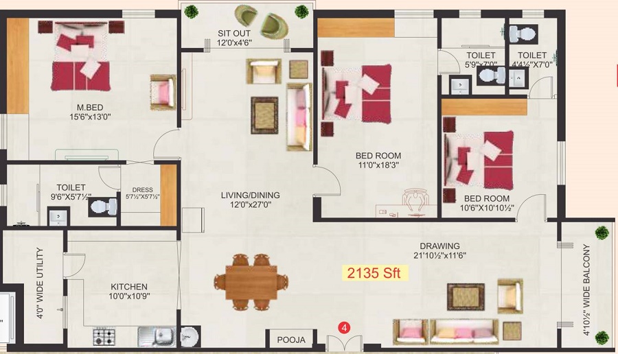 Pratyusha Sree Sai Brindavanam Floor Plan