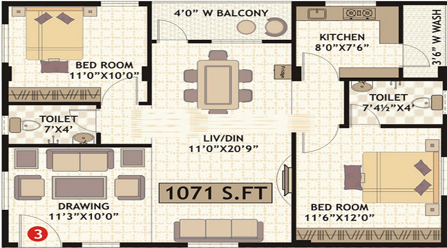 Amrutha Laxmi Residency Floor Plan