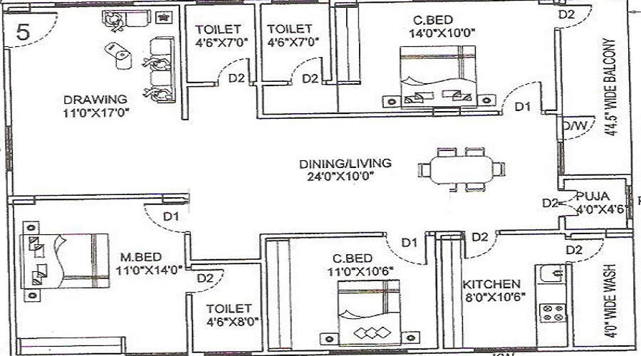 Kalyan Anshita Towers Floor Plan
