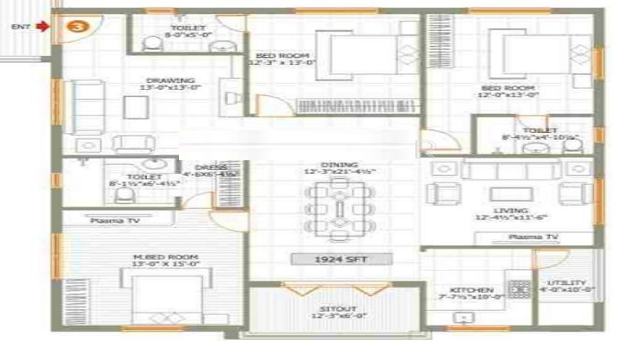 Alekhya Raindrops Floor Plan
