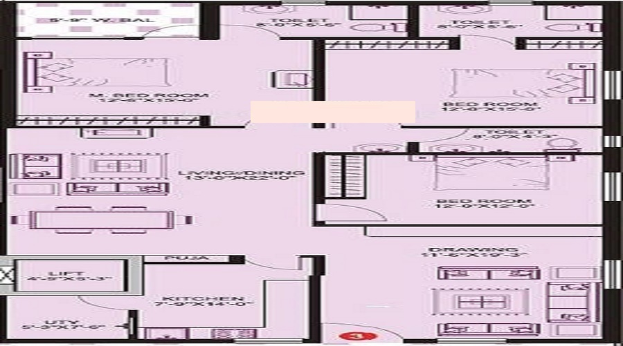 Gauthami Alakananda Residency Floor Plan