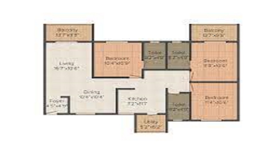 2 BHK+2T 786/sqft-saleable  Sqft Apartment For Sale In DS Max DSMAX SATELLITE In Kengeri Floor Plan