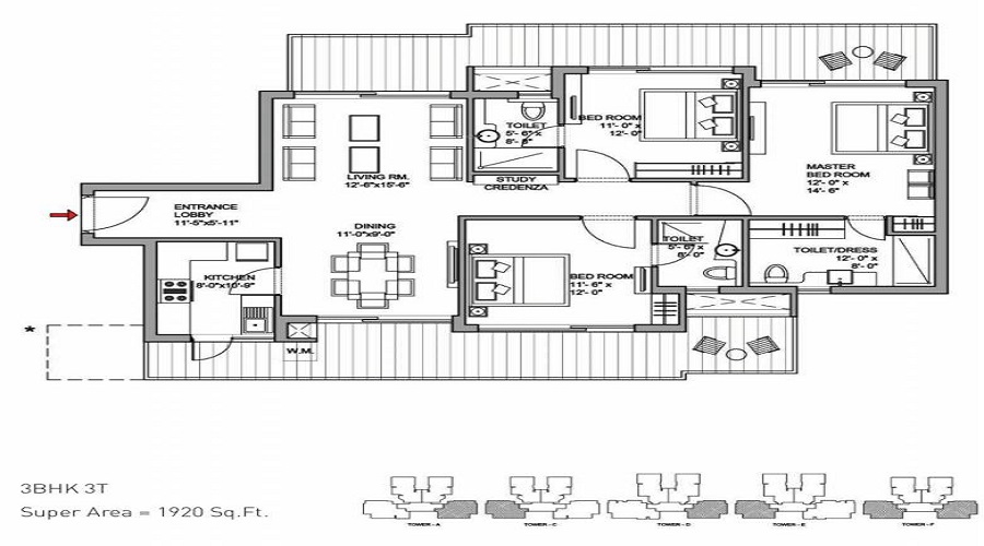 Bestech Park View Sanskruti Floor Plan