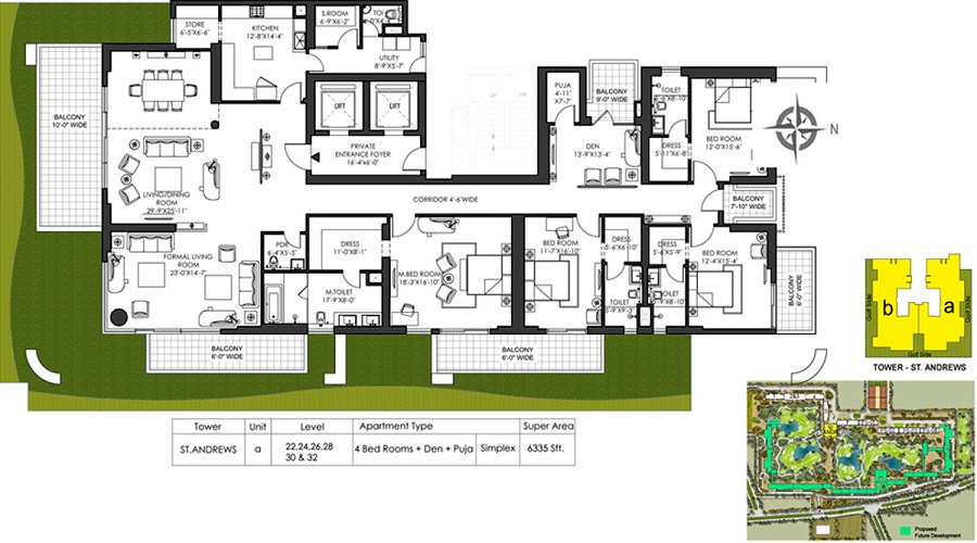 M3M St Andrews Golf Residences Floor Plan