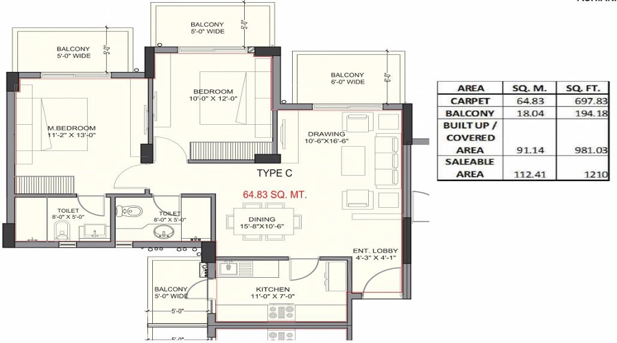 Ashiana White Petals Floor Plan