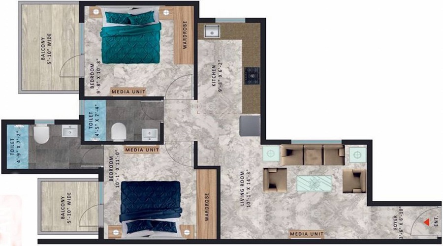 Pareena Om Apartments Floor Plan