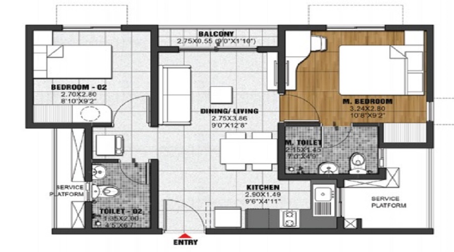 Brigade El Dorado Krypton Floor Plan