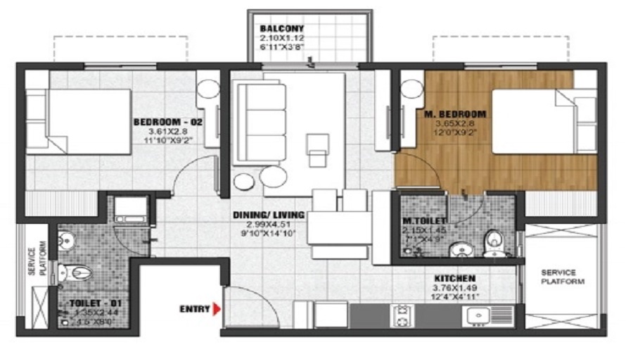 Brigade El Dorado Krypton Floor Plan