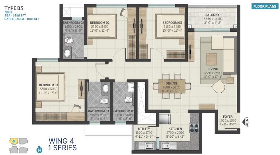 Sobha Manhattan Towers Town Park Floor Plan