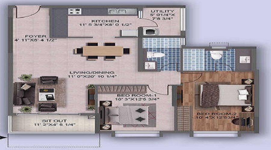 Puravankara Purva Westend Fresco Floor Plan