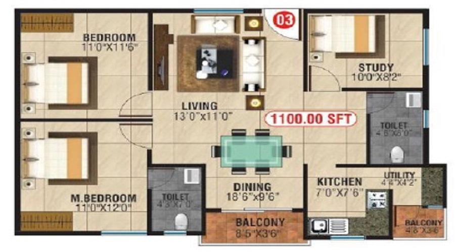 Purva Mithra Apoorva Elite Floor Plan