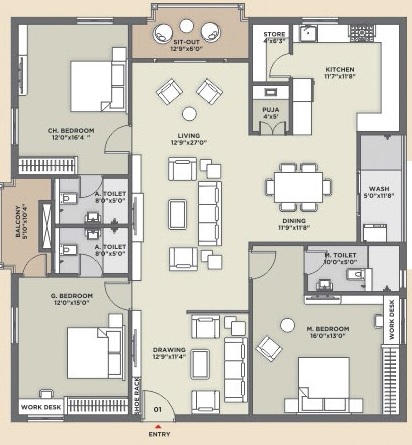 GK Casa Grande Floor Plan
