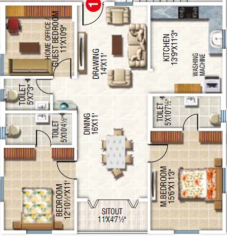 Modi Sterling Heights Floor Plan