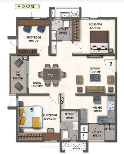 Aparna Kanopy Yellow Bells Floor Plan
