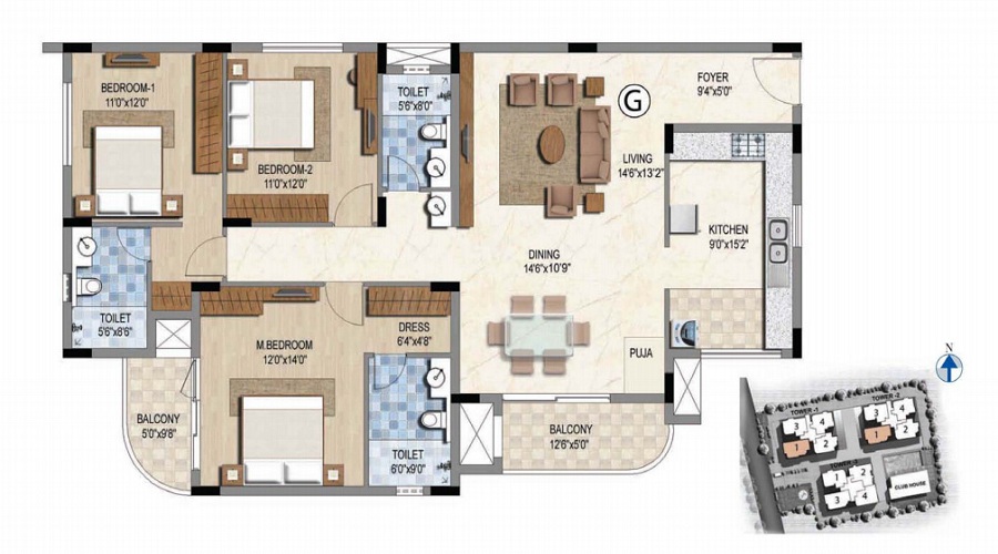 Prestige Downtown Floor Plan