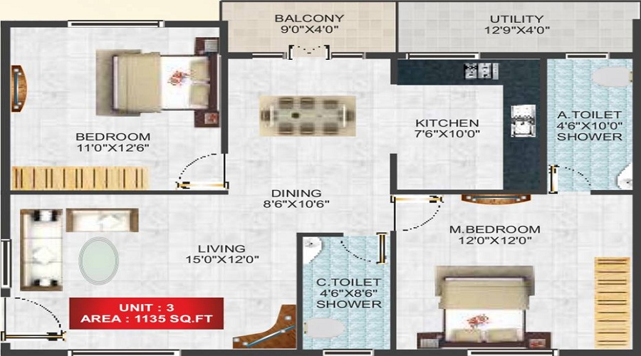 Gangothri SLV Meadows Floor Plan
