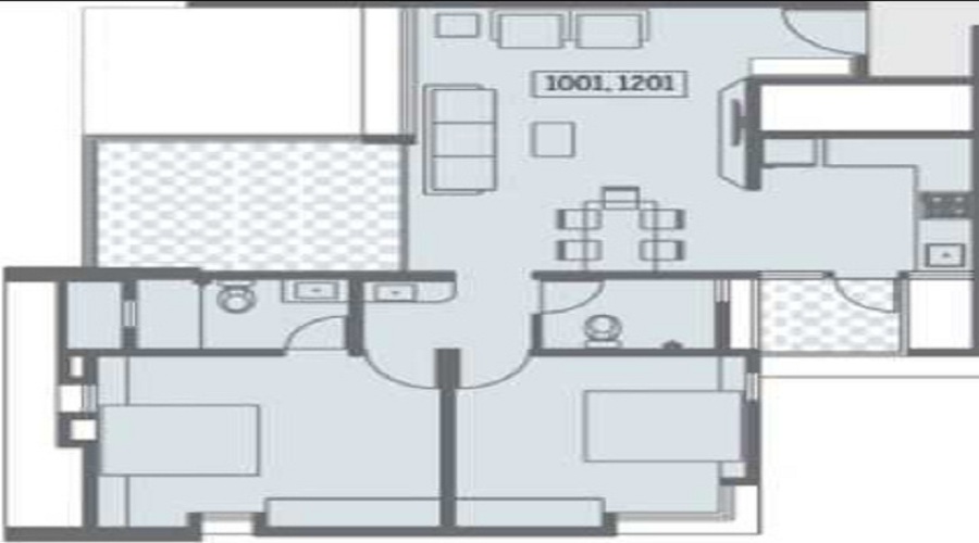1 BHK+1T 712/sqft-saleable Sqft Apartment For Sale In Pate Fiesta In Baner Floor Plan
