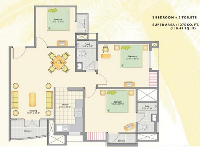 Ashiana Palm Court Floor Plan
