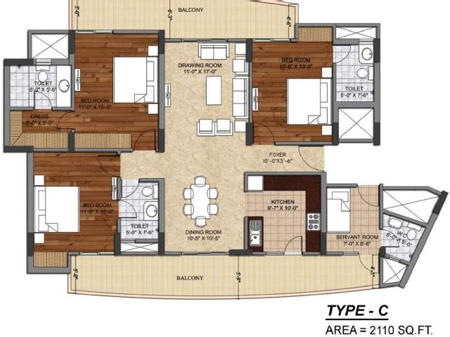 Ashiana Black Gold Apartments Floor Plan