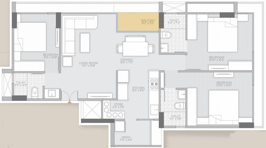 Setu Solitaire Floor Plan