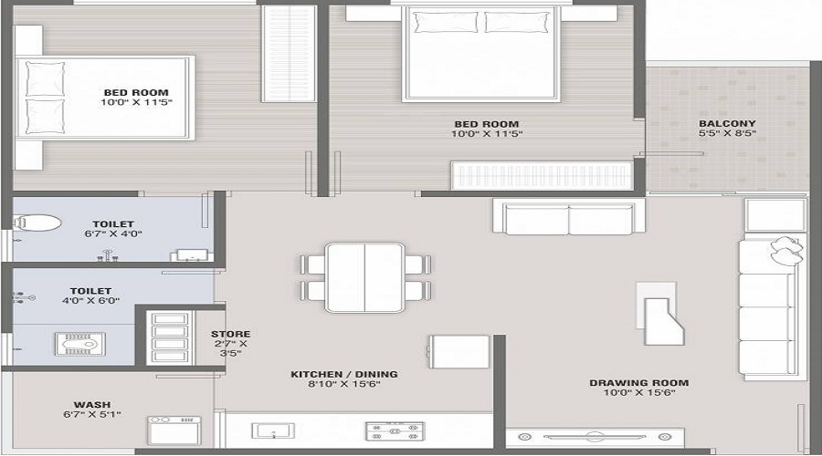 1 BHK+1T 357/sqft-carpet Sqft Apartment For Sale In Shivam Heights In Lambha Floor Plan