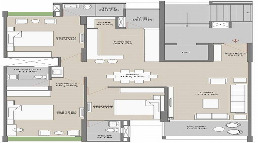 S B Karnavati Riverside Floor Plan
