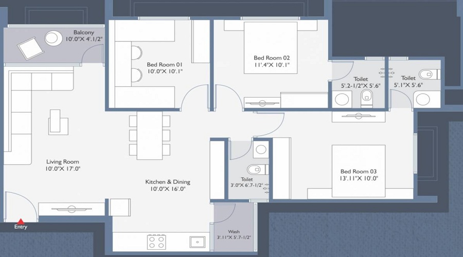 Panchshil Punit Appartment Floor Plan