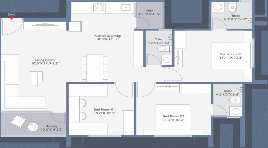 Panchshil Punit Appartment Floor Plan