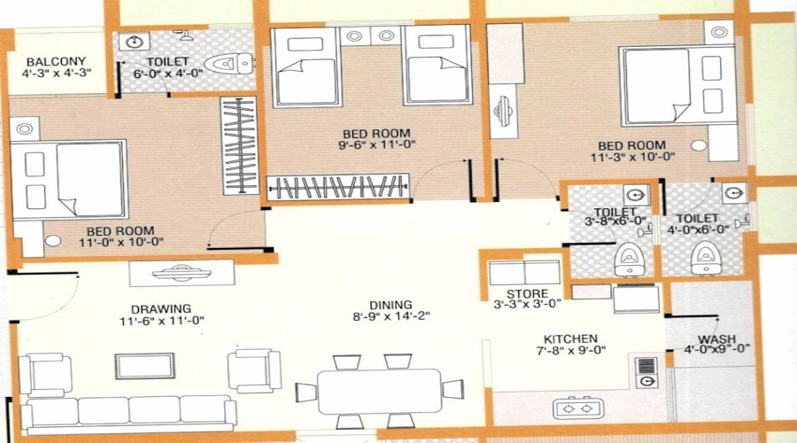 Newven Vrajshanti Appartment Floor Plan