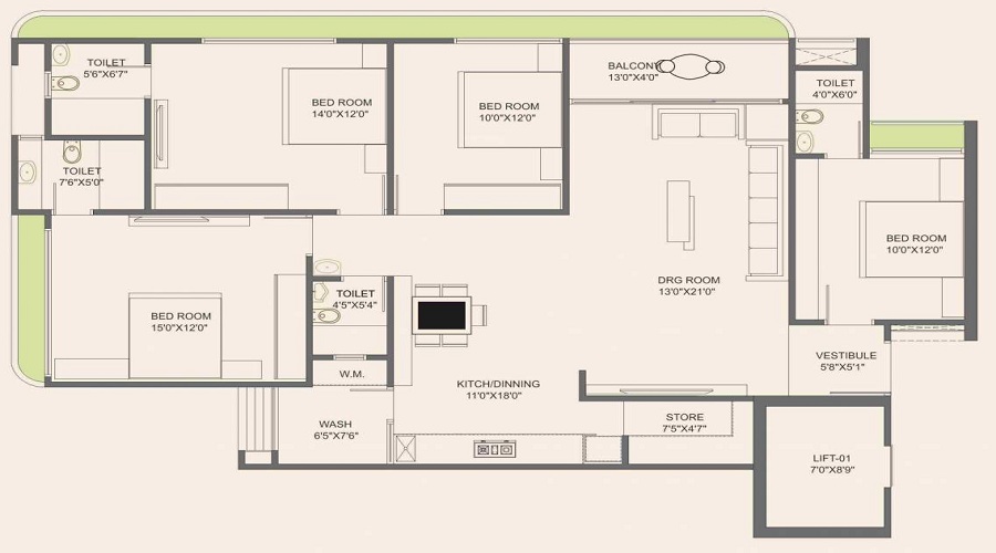 Dhanani Raj Mahal Floor Plan