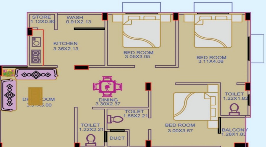 Janki Satyam Apartment Floor Plan