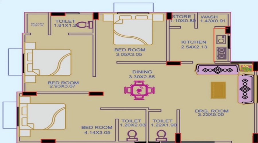 Janki Satyam Apartment Floor Plan