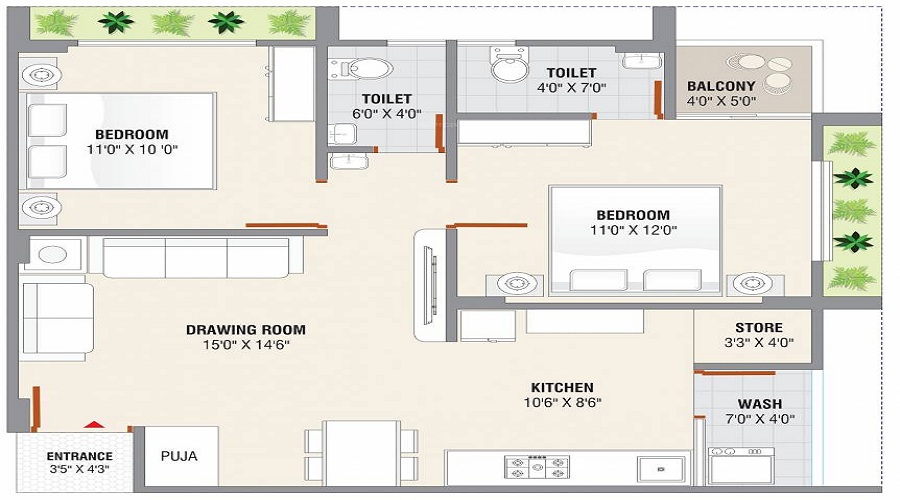 Happy Leela Icon Floor Plan