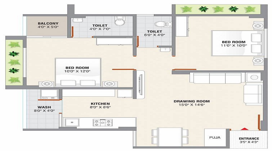 Happy Leela Icon Floor Plan