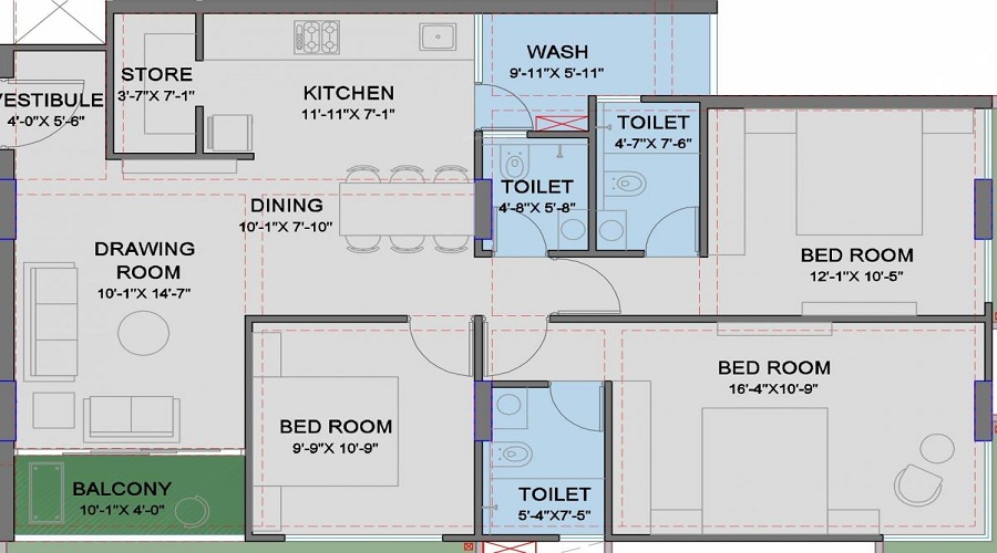 Excellon Rajal Apartment Floor Plan