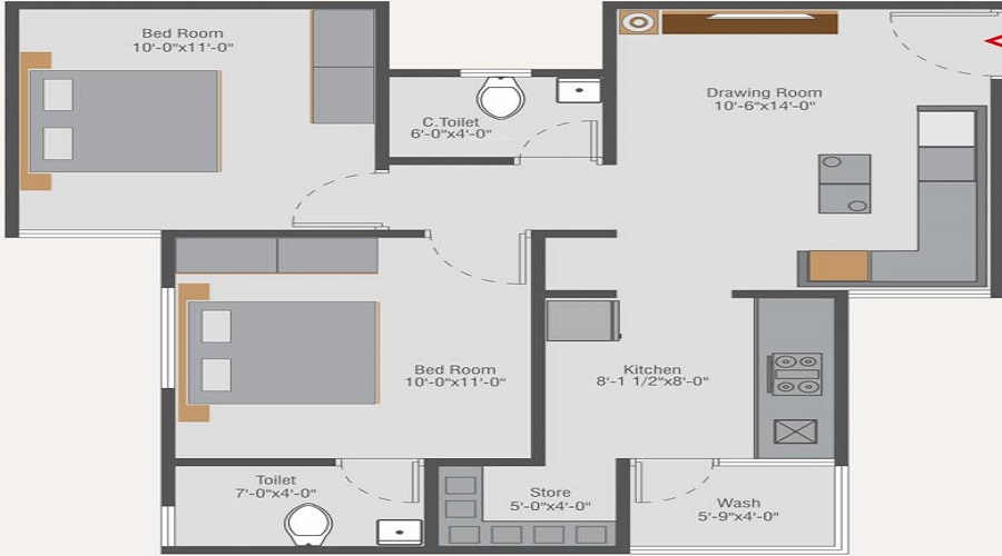Rajvi Aashirvad Heights Floor Plan