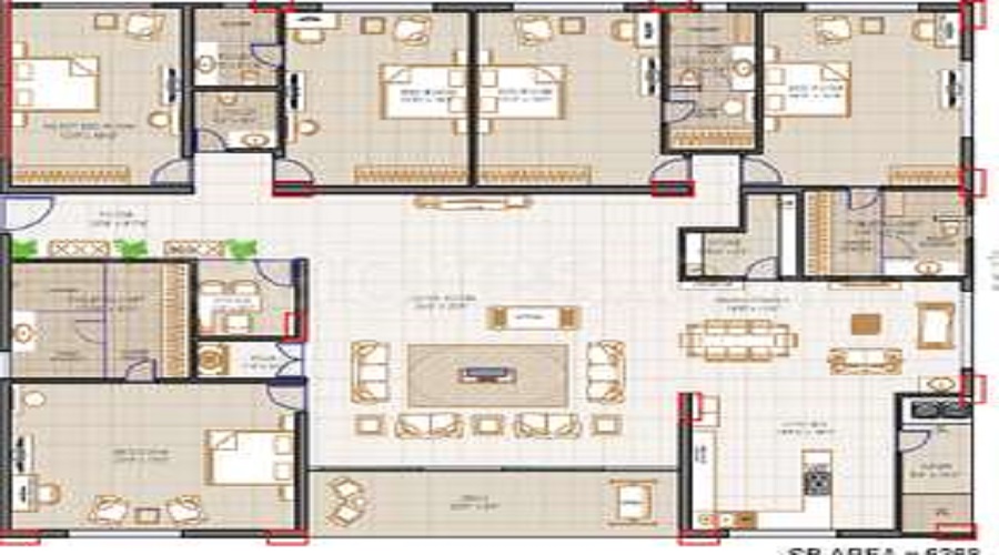 3 BHK+3T 844/sqft-carpet Sqft Apartment For Sale In Ace Avenue In Mulund  West Floor Plan