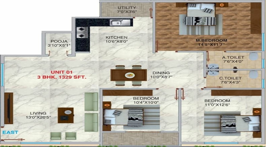 SLV Sri Temple View Floor Plan