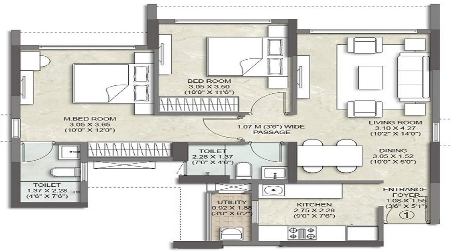Kalpataru Park Reveria Floor Plan