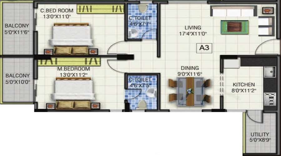 Gauravam Marvel Floor Plan
