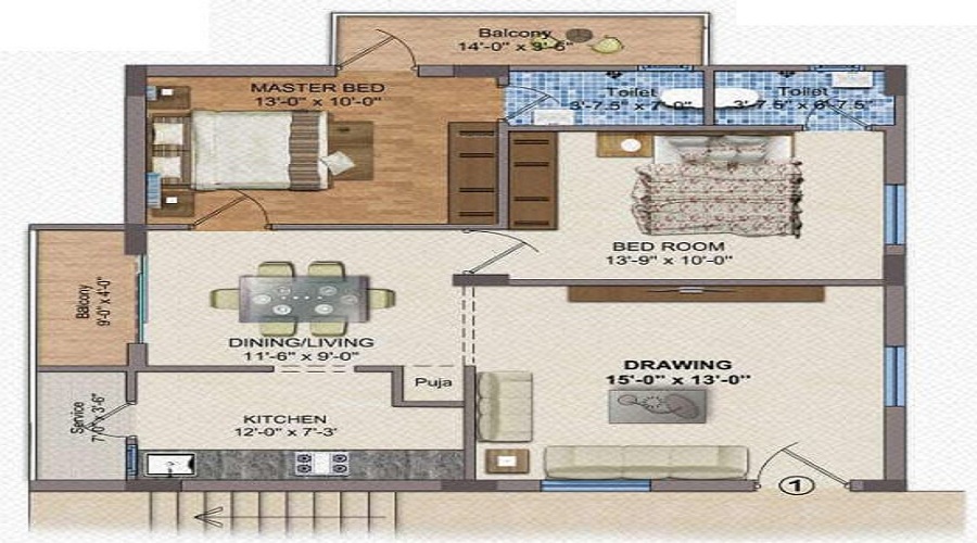 Spacios Swaraj Residency Floor Plan