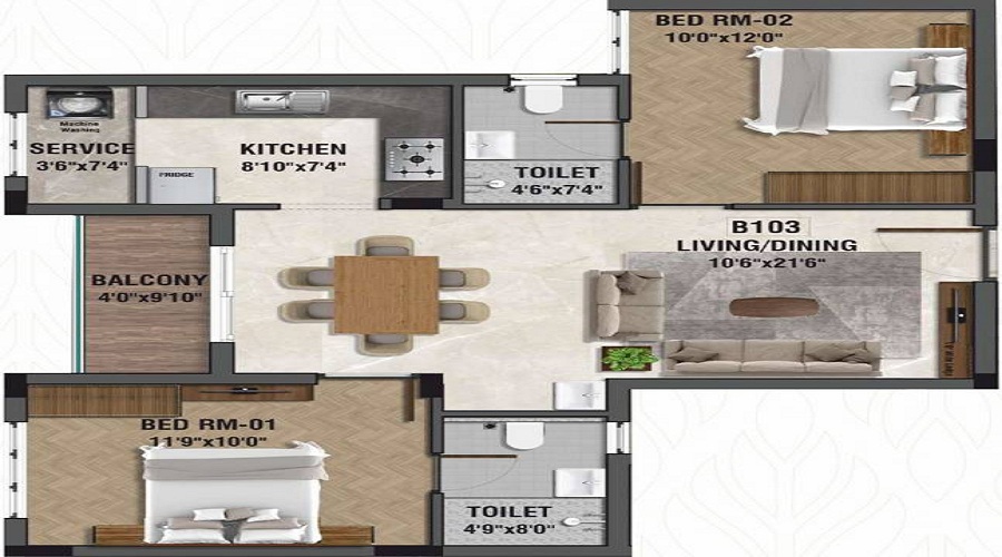 Raunaq Garden Wood Floor Plan