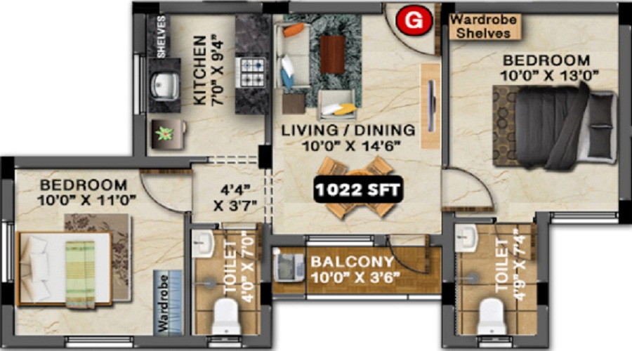 Hansa Opal Floor Plan