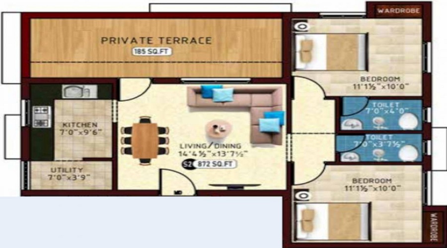 South Land Kailash Enclave Floor Plan