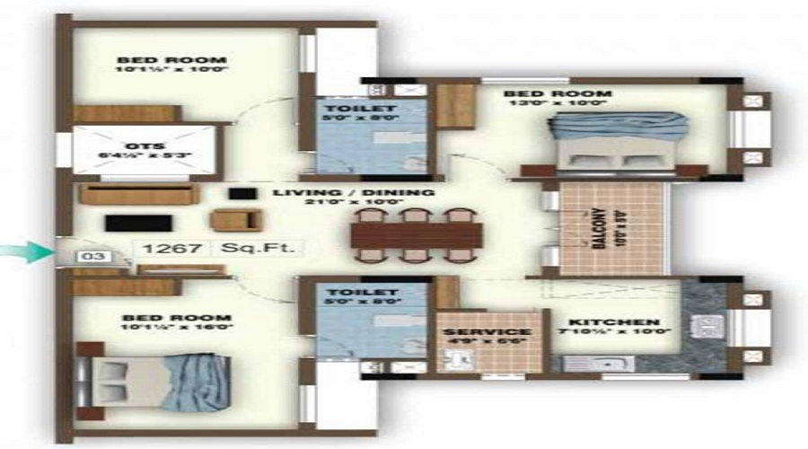Ceebros Sapthagiri Heights Floor Plan