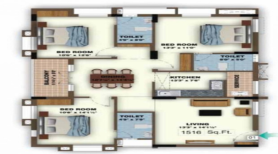 Ceebros Sapthagiri Heights Floor Plan