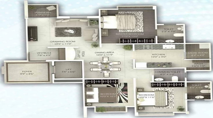 Shreem Gini Lake Gardenz Floor Plan