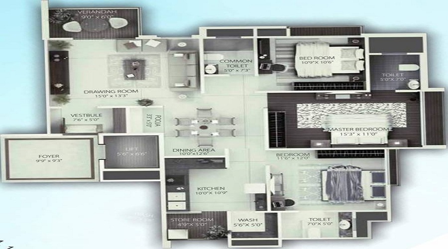 Shreem Gini Lake Gardenz Floor Plan
