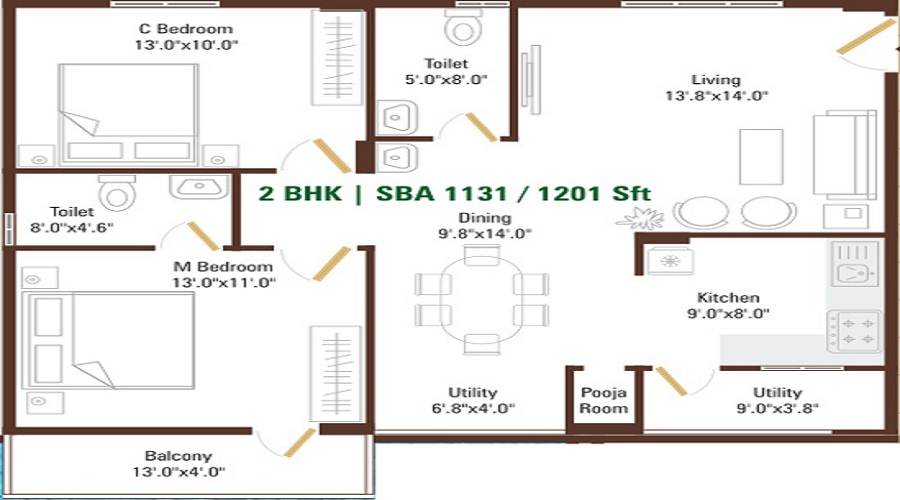 Adithya Green Gardens Floor Plan
