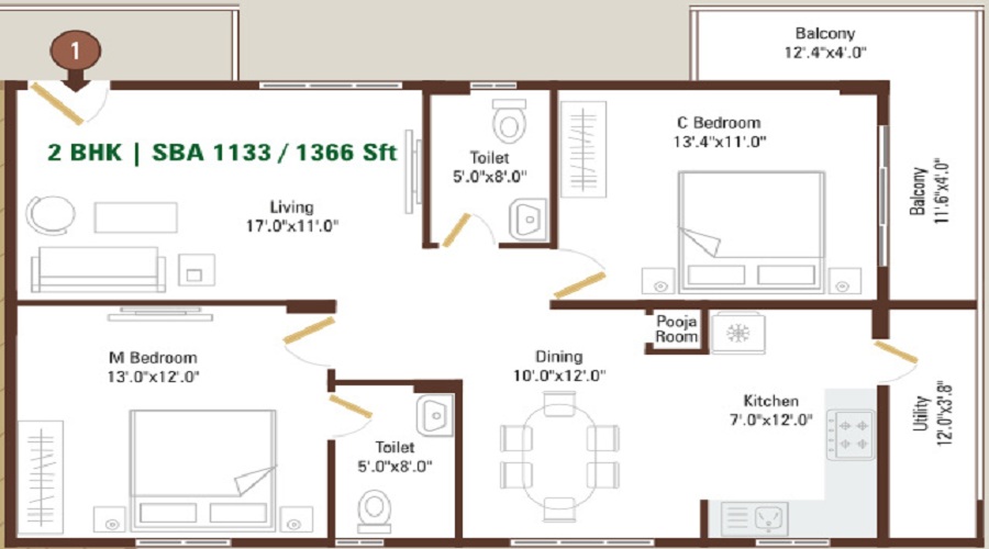 Adithya Green Gardens Floor Plan